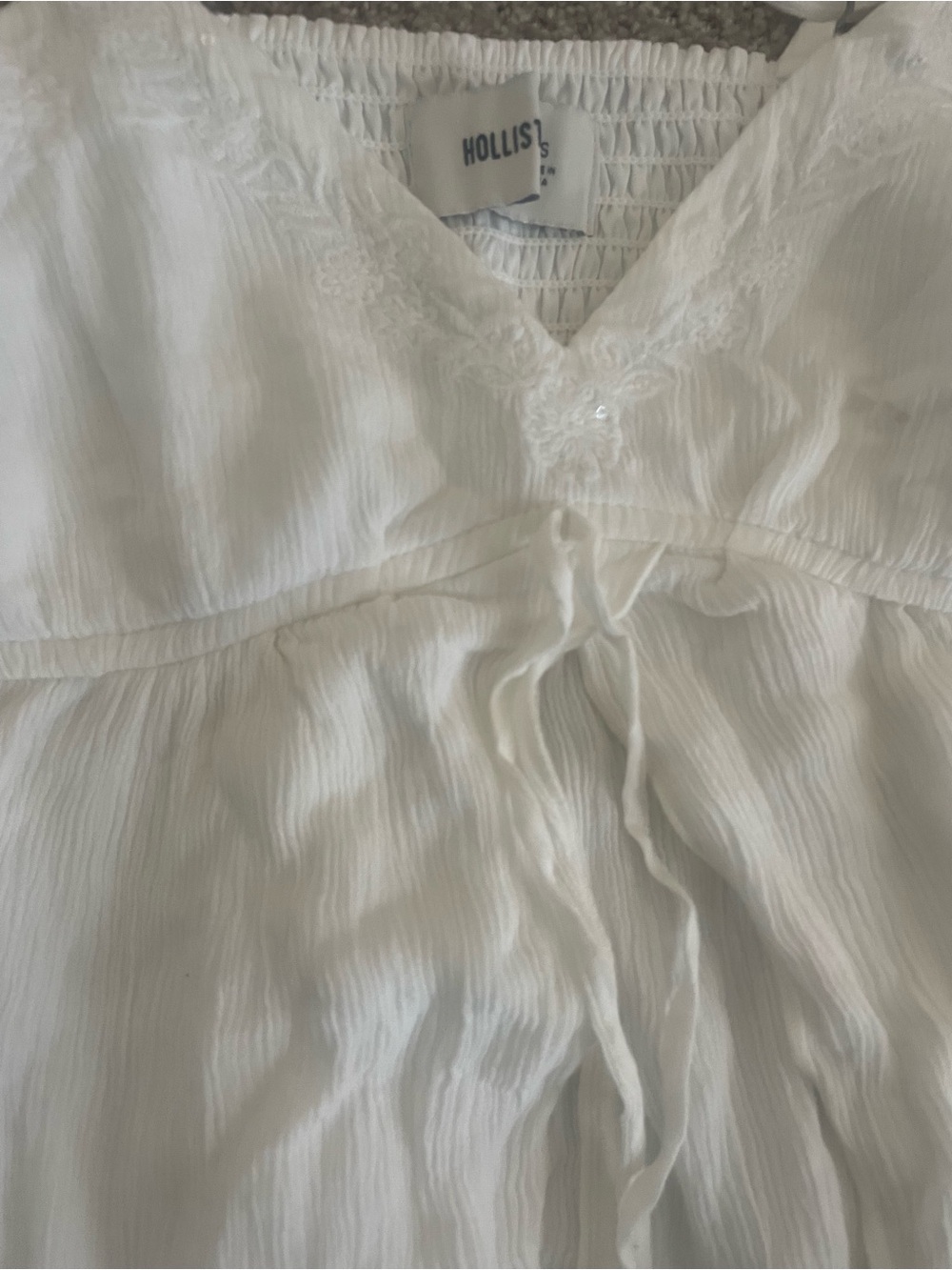 Hollister White V-Neck Women’s sequin top